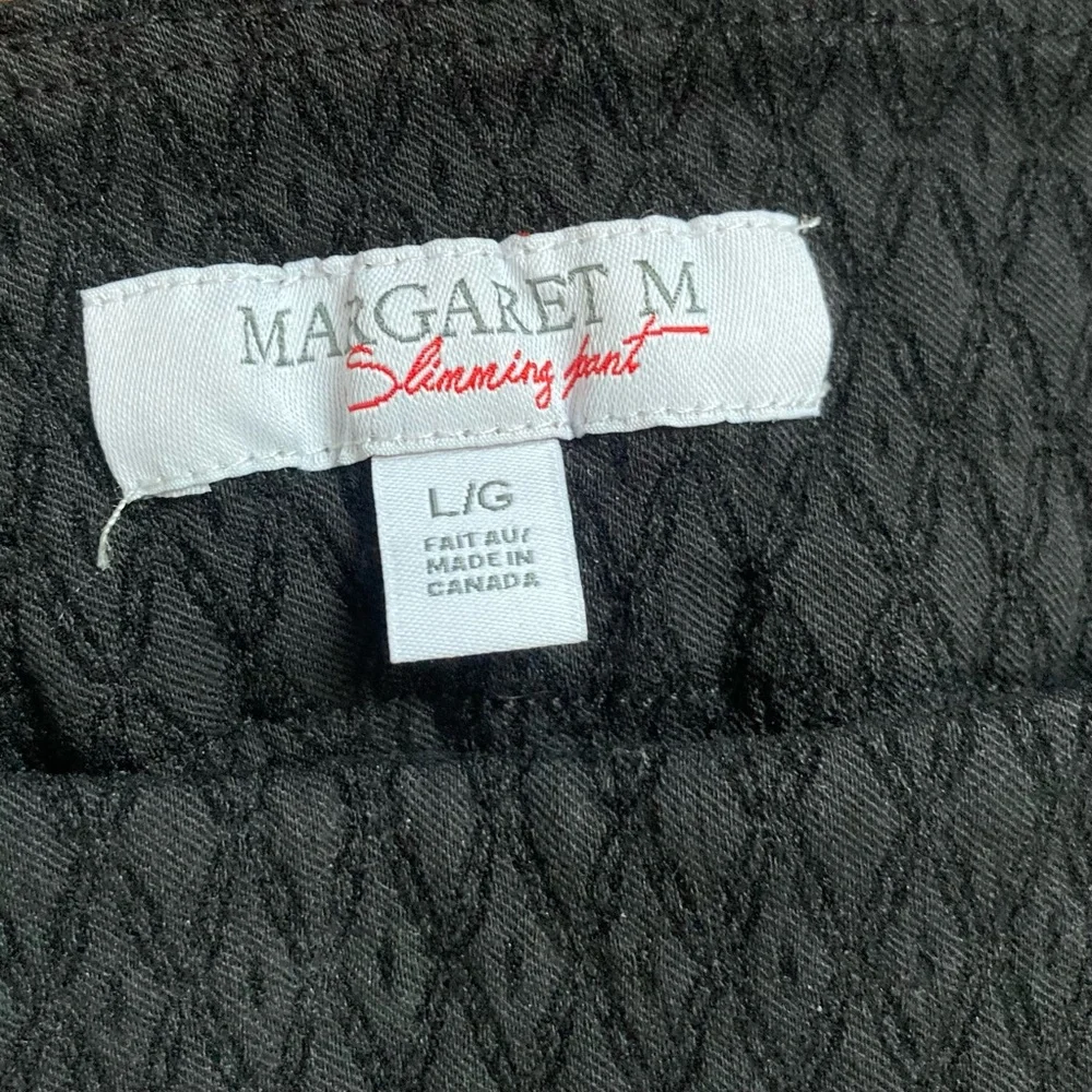 Margaret M Bobbie Capri Straight Leg Jacquard Slimming Pant Women’s Large Black - Picture 2 of 6